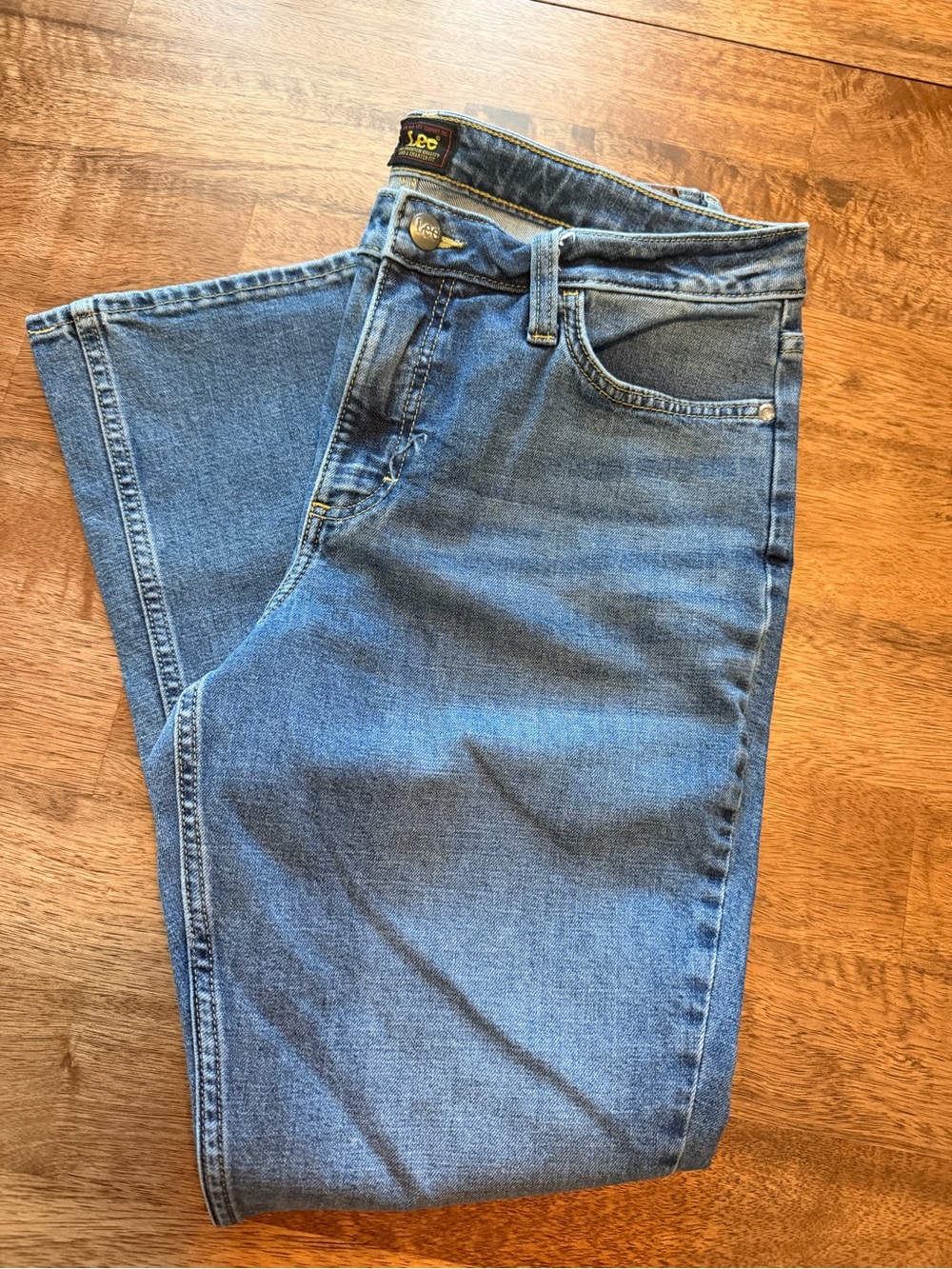 Lee Women's Straight Leg Blue Denim Jeans Size 12 Short